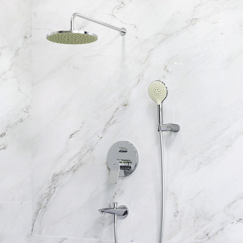 FB85A10010 набор: см-ль д/в/душа верхний душ 250 мм держатель д/верхн.душа душ.набор (ручн AM.PM X-Joy  - Вид №1