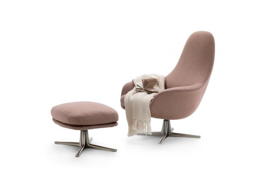 Flexform Вращающееся кресло из ткани с подлокотниками Sveva sun-id-1471757 - Вид №5