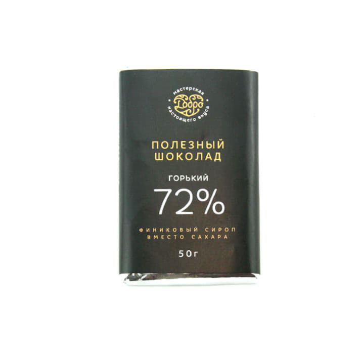 Полезный шоколад Горький 72% финиковый сироп вместо сахара 50 г Santreyd 9821