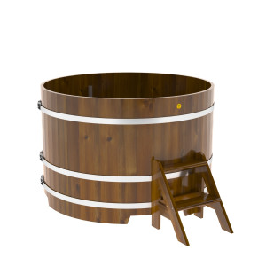 2230 Купель круглая из лиственницы Рустик d=1,50х1,0 морёная Alyarus