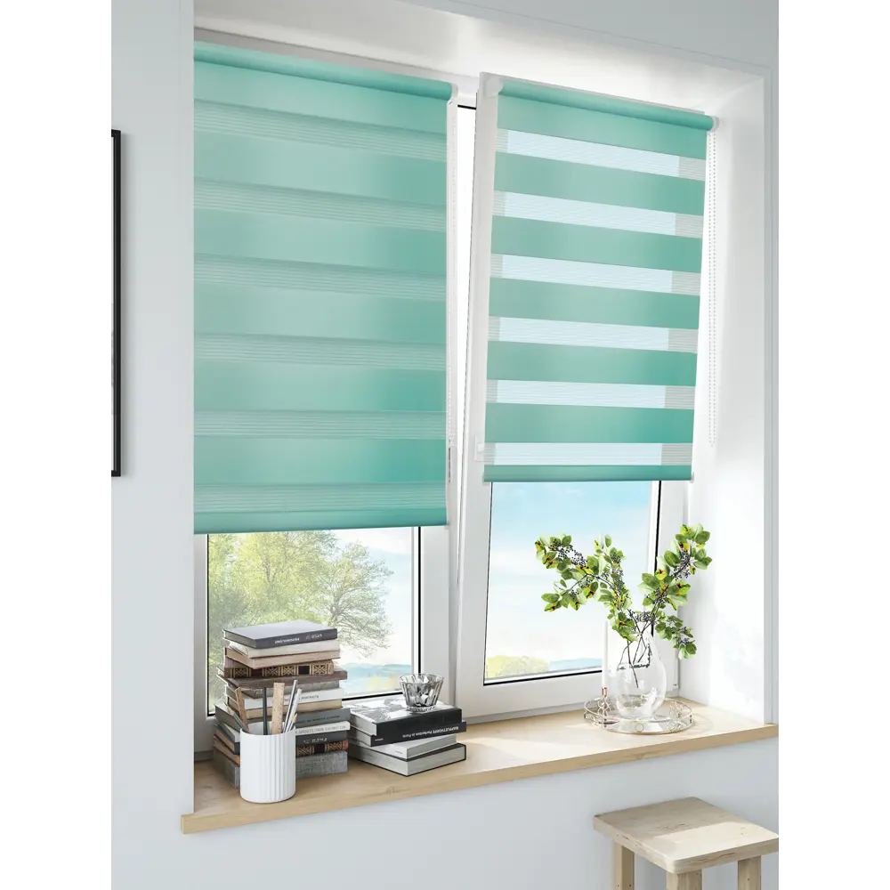 Штора рулонная день-ночь Inspire Peter 55x160 см бирюза Aqua 3 82691101 STLM-2087007 - Вид №12
