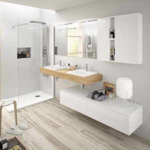 26215 SALGAR Столешница COMPAKT 46 от 1801 до 2000 мм, с 2-мя полувставными чашами ДУБ АФРИКА