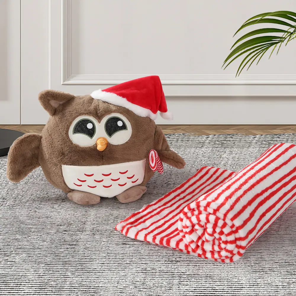 Подушка с пледом Сова 130x180 см велсофт цвет коричневый Santreyd Сова нг STLM-2176817 - Вид №2