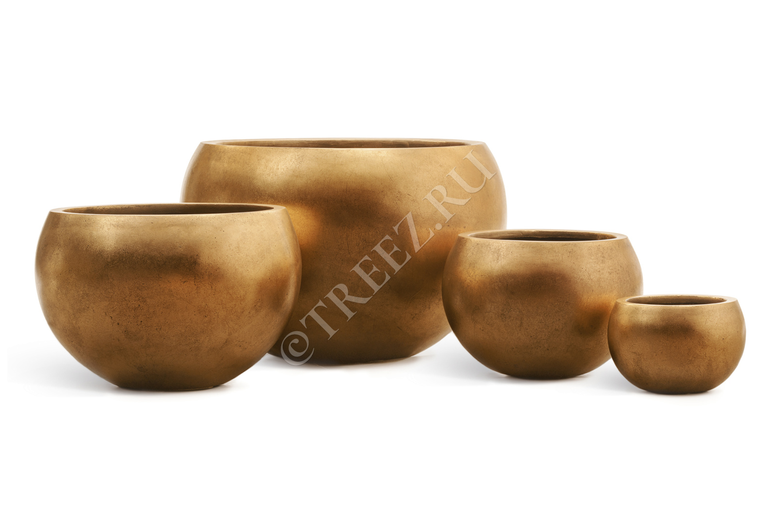 41.3318-04-016-GLD-32 Кашпо  Effectory - серия Metal - Полусфера - Сусальное золото Цветочная коллекция  - Вид №6