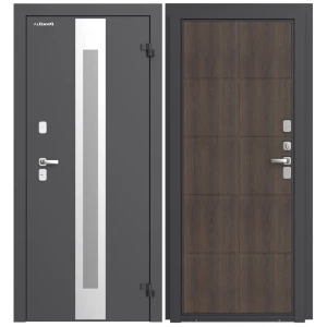 Дверь входная металлическая Термо 88x205 см правая калаб темное дерево