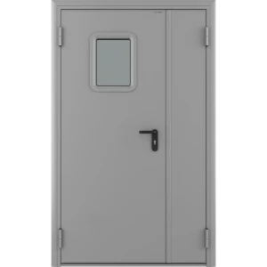 Дверь техническая остекленная 1550x2050 мм левая цвет светло-серый RAL7035