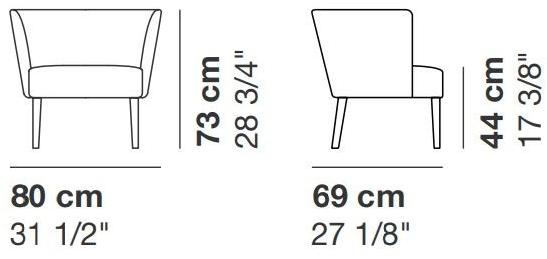La Cividina Кресло из ткани с подлокотниками Velour sun-id-1351932 - Вид №3
