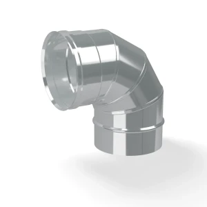 Отвод для дымохода Коракс D110 195x110 мм нержавеющая сталь AISI 430x0.5 мм К1.О.ОТ90.110.В.5