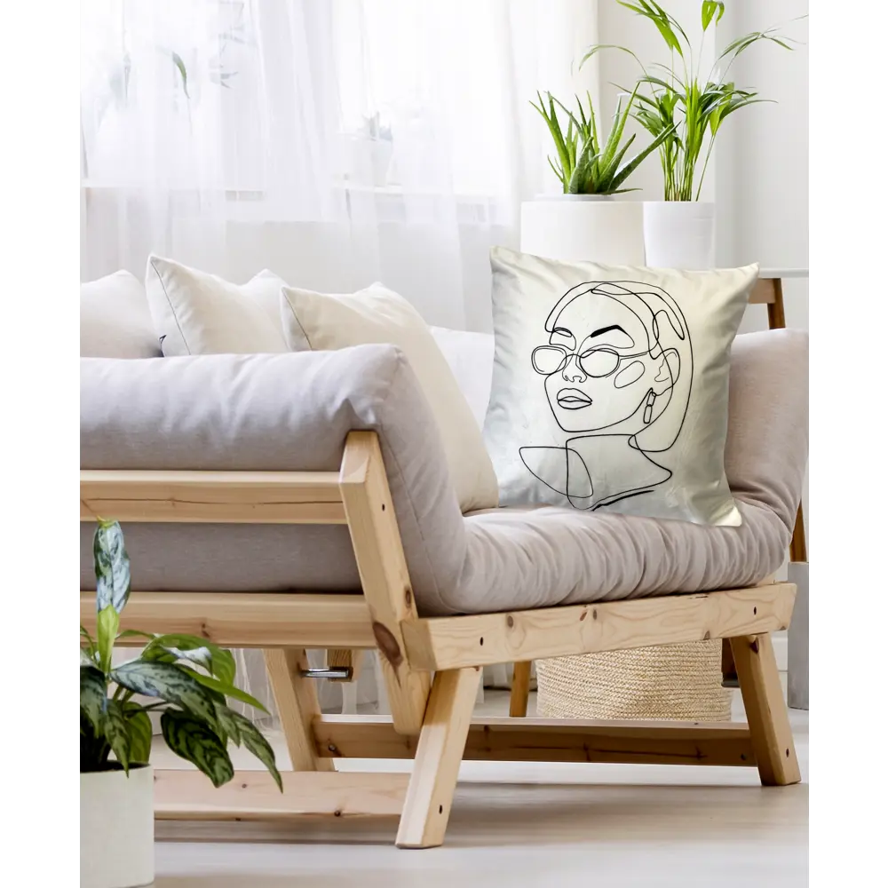 Подушка Seasons Портрет фас 45x45 см бархат цвет белый 83021760 STLM-2183126  - Вид №3