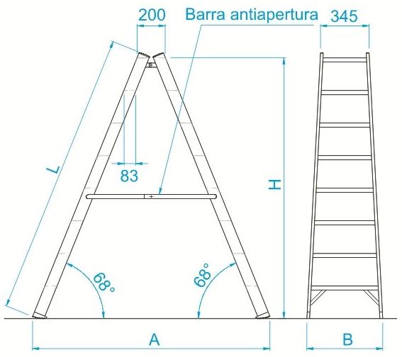 Frigerio Carpenterie Козловая лестница с двойным подъемом sun-id-1474323 - Вид №5