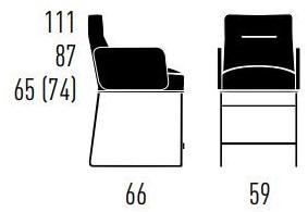 KFF Стул на санках с подлокотниками и подставкой для ног D-light sun-id-1464808 - Вид №1