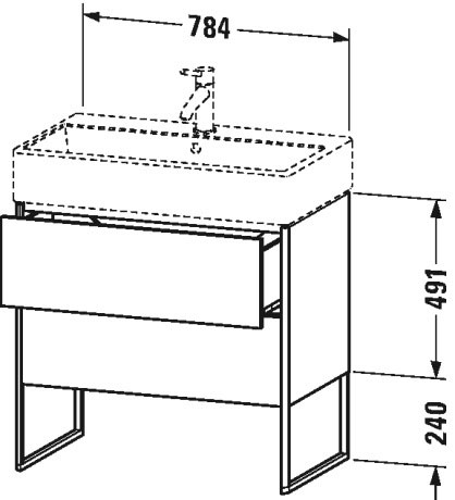 XS447502222 XSquare Тумбочка напольная Белый глянцевый декор Duravit - Вид №1
