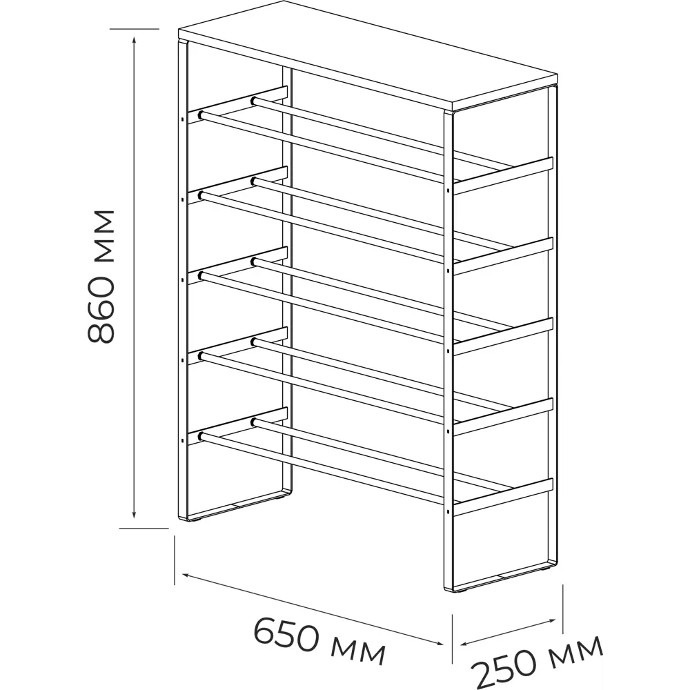 Santreyd Otto - металлическая обувница на 6 полок для современной прихожей 83728497 Отто STLM-0043869 - Вид №2