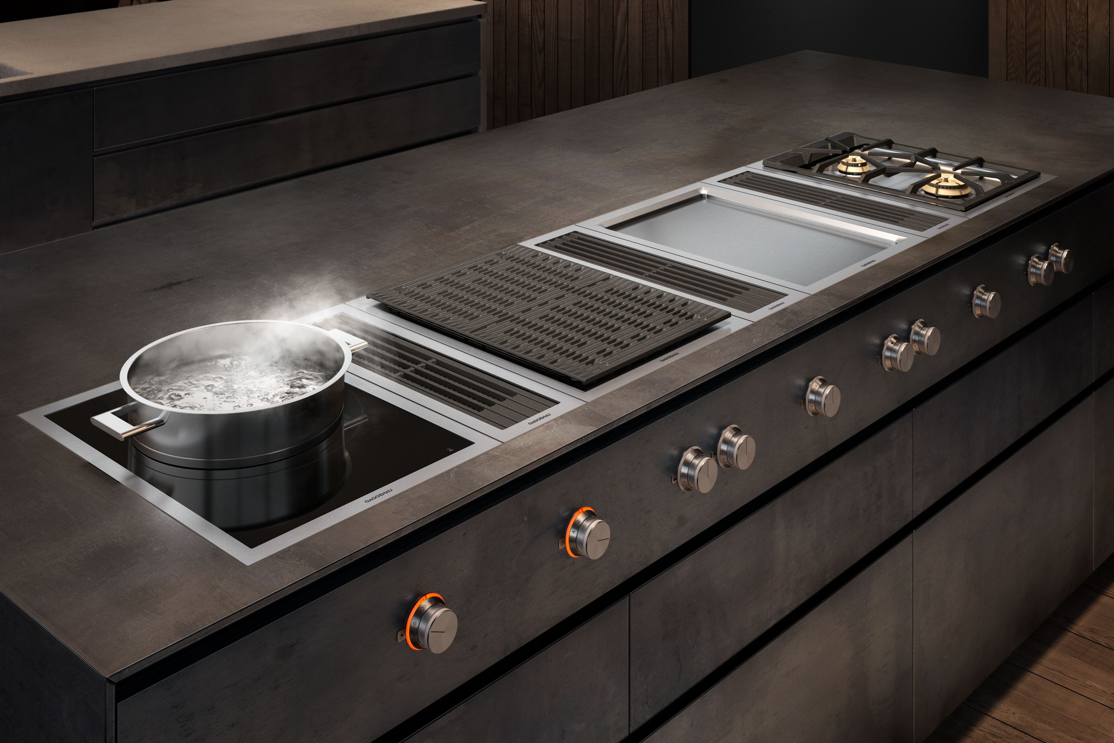 Индукционная плита с проволочной столешницей из стеклокерамики GAGGENAU Vario 400 ARCH-00068201 - Вид №2