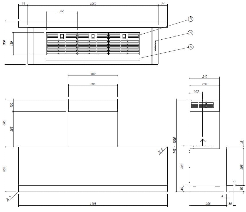 Вытяжка из нержавеющей стали со встроенным настенным освещением Barazza Mood ARCH-00052403 - Вид №2