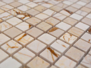 Золотая кремовая мраморная мозаика