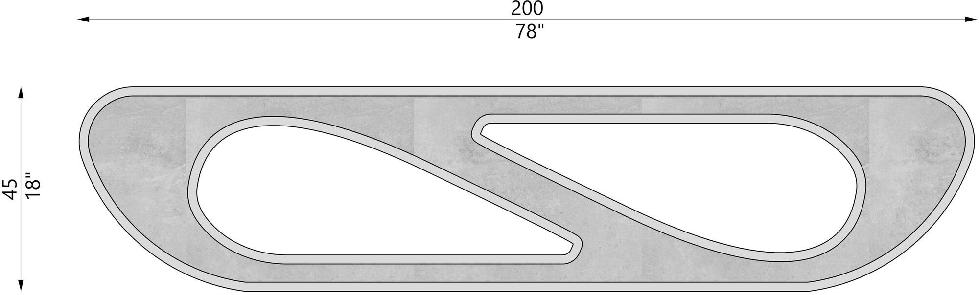 Concreative Бетонная скамья с 3d принтом  1903-035  - Вид №1