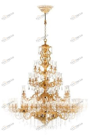 Possoni Illuminazione Французская золотая люстра с кристаллами schoeler и стеклом Howard 830/60-sh/g30