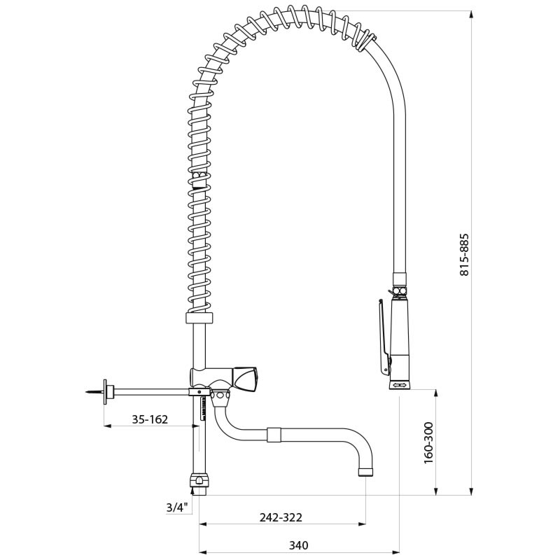 433422 Комплект для предварительной мойки белый без крана DELABIE  - Вид №1