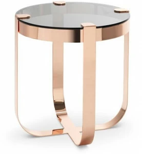 Saba Italia Круглый журнальный столик из железа и стекла