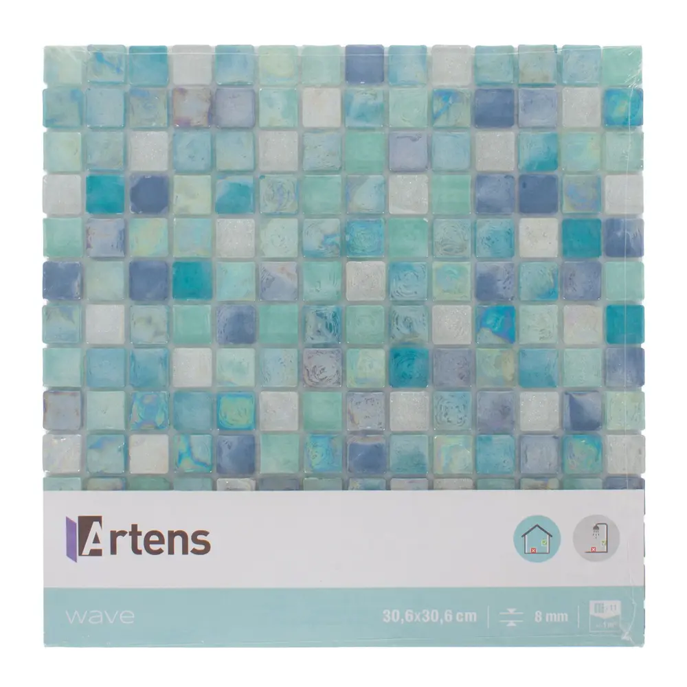 Мозаика Artens «Wave», 30х30 см, стекло, цвет голубой 18731637 STLM-2043061  - Вид №3