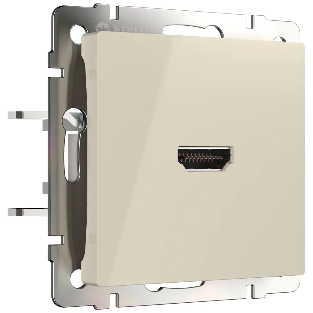 Розетка HDMI встраиваемая Werkel без заземления цвет слоновая кость Встраиваемые механизмы STLM-2191440
