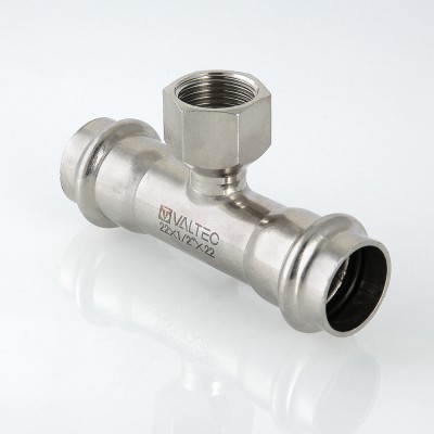 VTi.932.I.220522 Фитинг из нержавеющей стали – пресс-тройник с внутренней резьбой Valtec 22 мм х 3/4"  - Вид №1