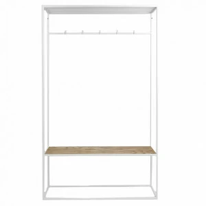 Вешалка в прихожую с полкой белая, темный дуб Hallra white INTELLIGENT DESIGN ВЕШАЛКИ HALLRA 261050 Белый;коричневый