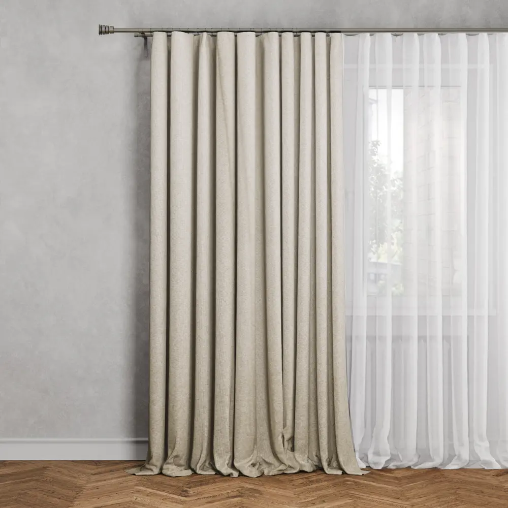 Штора на ленте Inspire Kirov 140x280 см цвет кремовый 88935302 STLM-2178534 