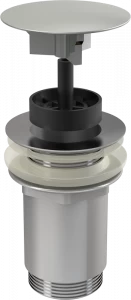 Донный клапан сифона для умывальника 5/4" цельнометаллический с большой заглушкой, для умывальников без перелива