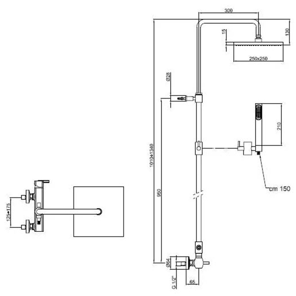 AZ870110015METAL Душевая система , хром Webert Azeta  - Вид №1