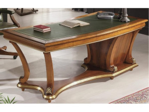 Кожаный исполнительный стол с ящиками