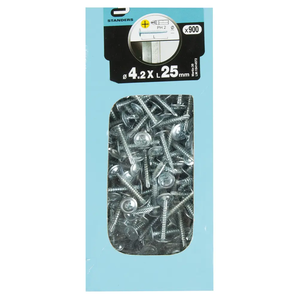 Саморезы для тонких пластин Standers оцинкованные с буром 4.2х25 мм 900 шт STLM-2093785 - Вид №2