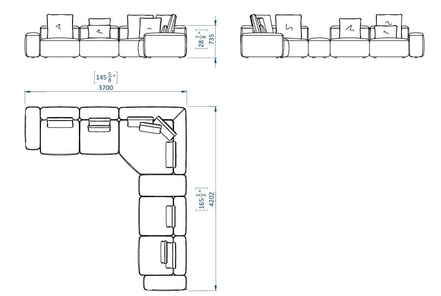 Модульный тканевый диван Casa Magna Essence ARCH-00078334 - Вид №10