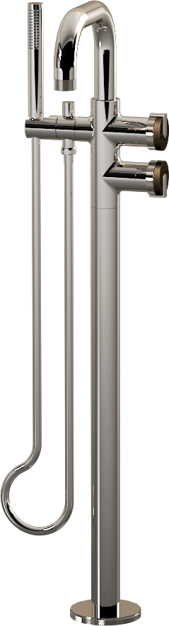 E-11557-R1VBB-L1SN-PN Смеситель напольный отдельностоящий (внешняя часть) GRAFF MOD+