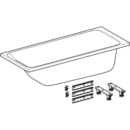 554.121.01.1 Прямоугольная ванна Geberit Tawa, тонкое исполнение, с ножками Geberit  - Вид №8