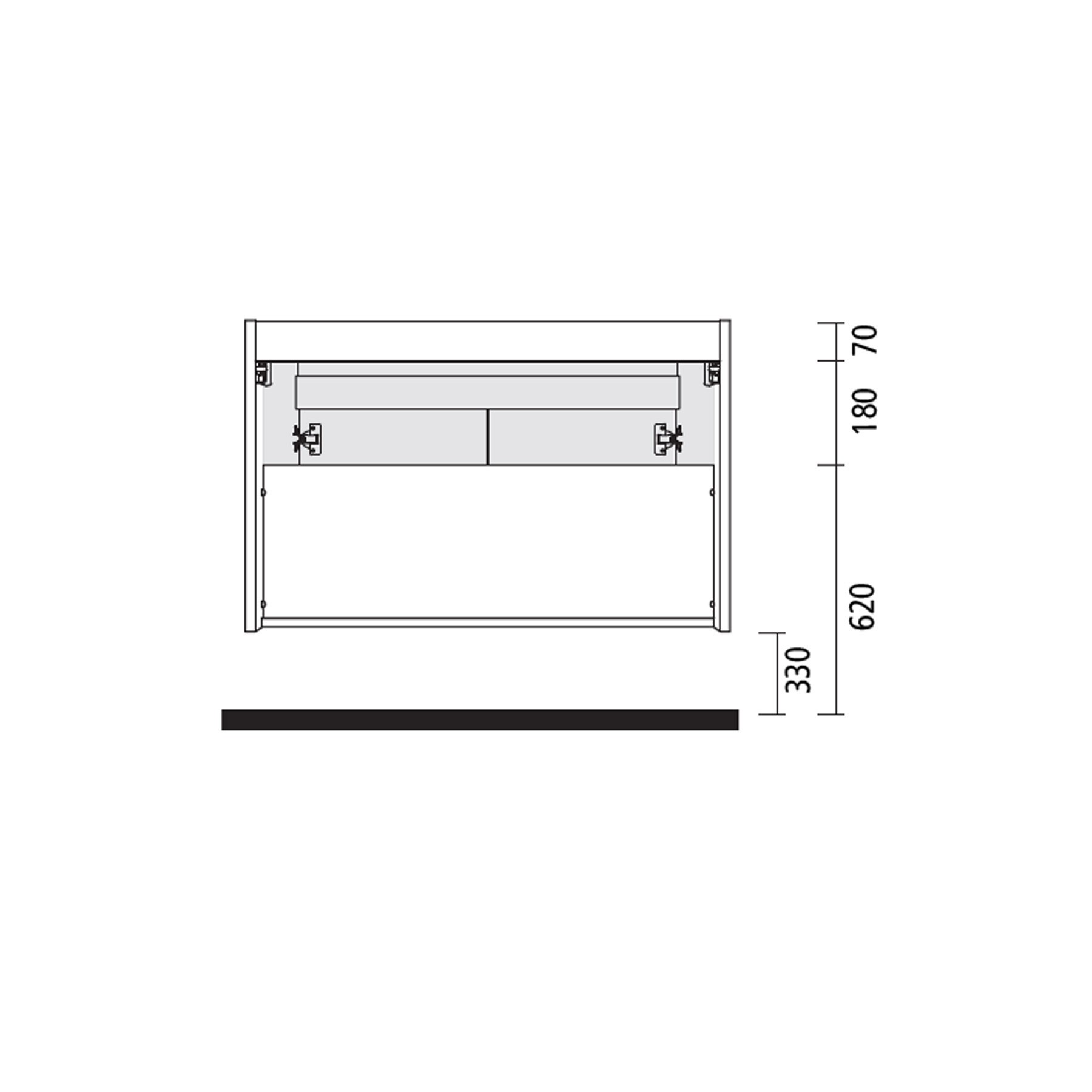 84967 SALGAR Комплект мебели для ванной Noja 600 2 дв. ДУБ ВЕЧНОСТЬ + Раковина + Зеркало + Свет Робл Вечность - Вид №2