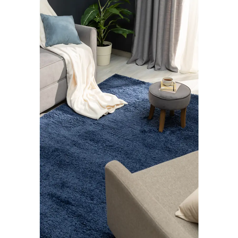 Ковер полипропилен Шагги Тренд L001 60x110 см цвет синий MERINOS STLM-2137524 - Вид №4