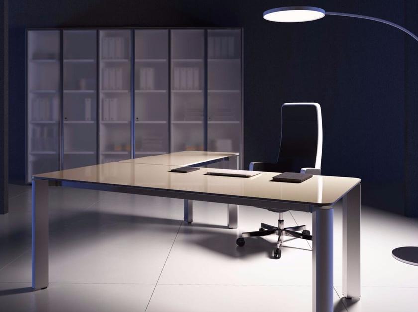 Las Mobili Стол угловой из лакированного стекла Iulio sun-id-1445580 - Вид №2