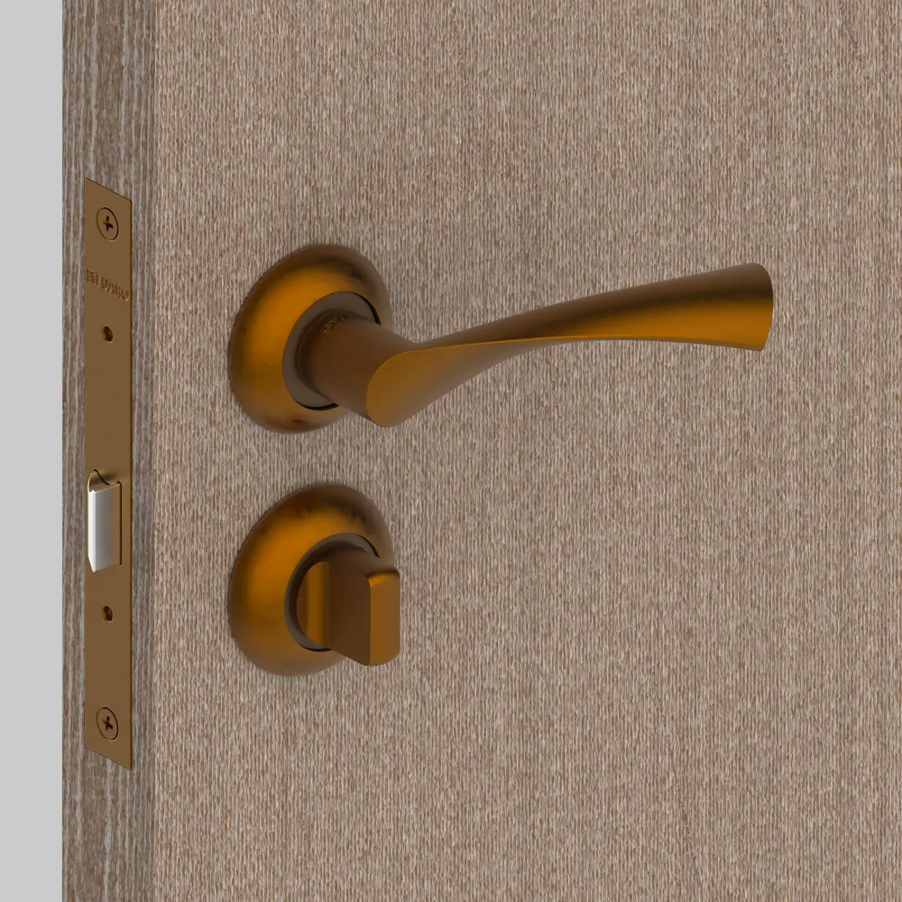 Комплект дверных ручек с запиранием SET72/Z PRIMA RM/HD CF-17 кофе FUARO STLM-2030368 - Вид №6