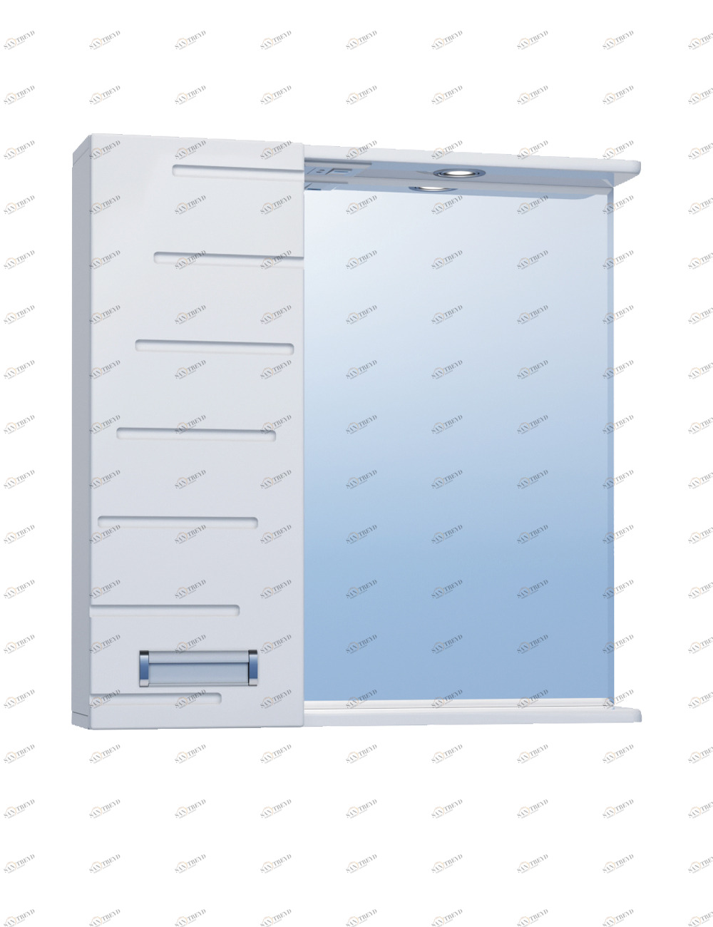 Зеркало Diana 700 левый со спотом700⨉150⨉700 мм белый VIGO sun-id-665298