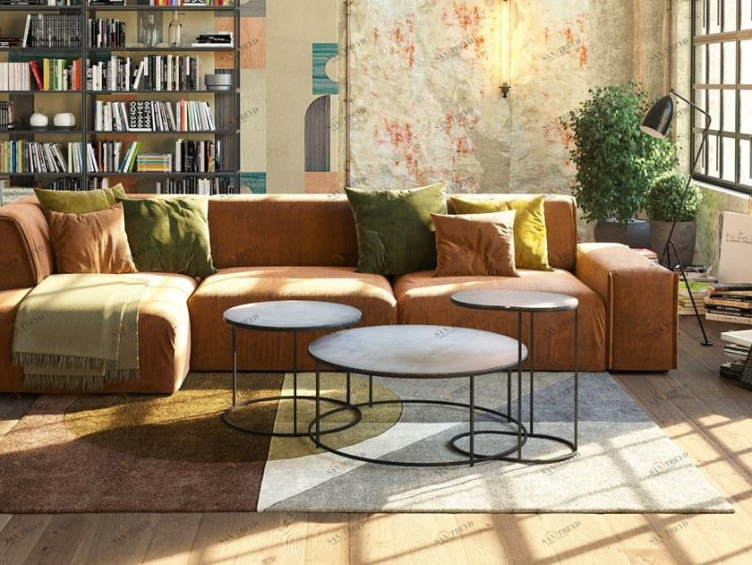 Gravelli Низкий круглый бетонный журнальный столик sun-id-1376943