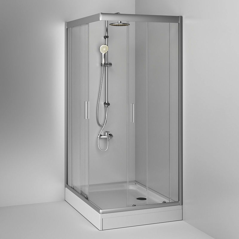 W90G-404-120280-MT Twin Slide 120x80. Душевое ограждение120x80 профиль мат хром стекло прозра AM.PM Gem - Вид №3