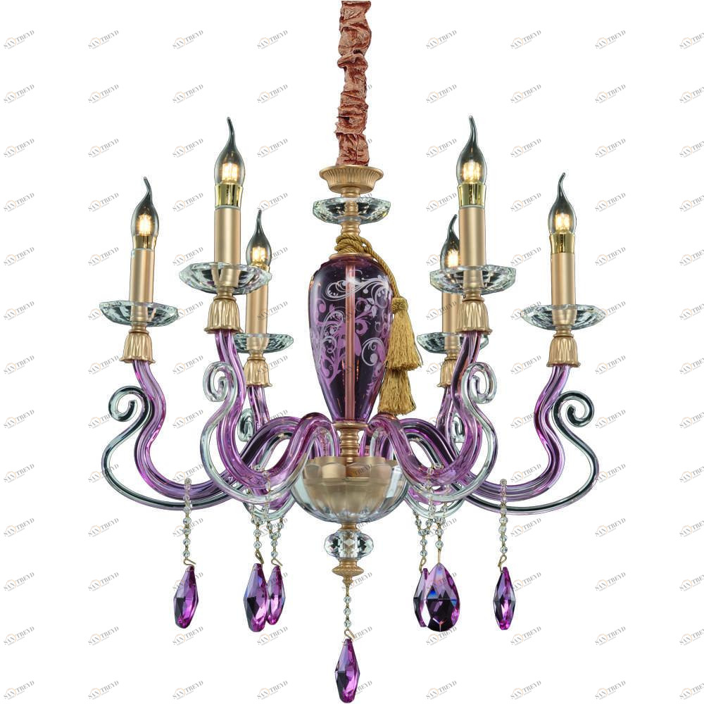 Подвесная люстра Divinare Carl 5124/14 LM-6 DIVINARE ДИЗАЙНЕРСКИЕ, CARL PINK 074962 Розовый 
