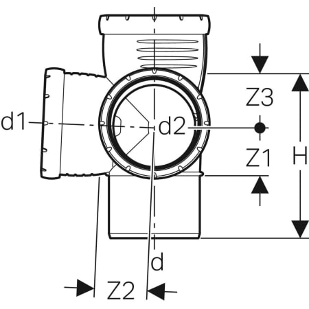 GEBERIT 393.550.14.1 Крестовина двухплоскостная Geberit Silent-Pro 87,5°  - Вид №3
