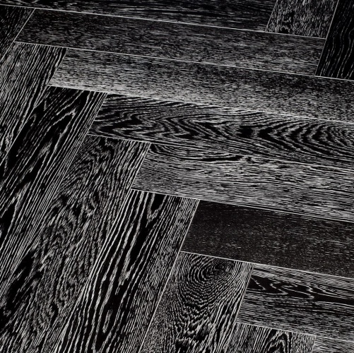 Паркет Ёлка Marco Ferutti Hermitage Неро Дуб Любая на выбор с брашью (Текстурированная) 610х122 мм 2600700114 - Вид №2