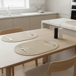 Салфетка под столовые приборы Vidage 45x30 см овальная полипропилен цвет бежевый