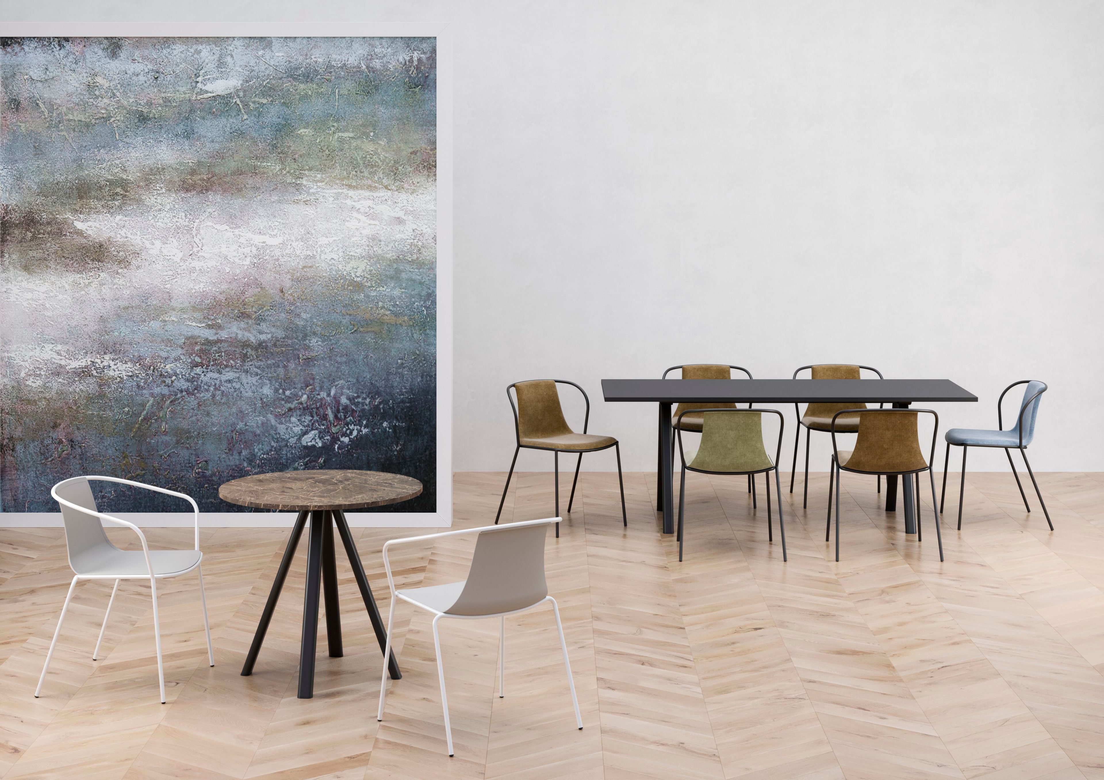 Круглый мраморный стол с 4 ножками GABER NORMAN MARBLE ARCH-00136478 - Вид №1