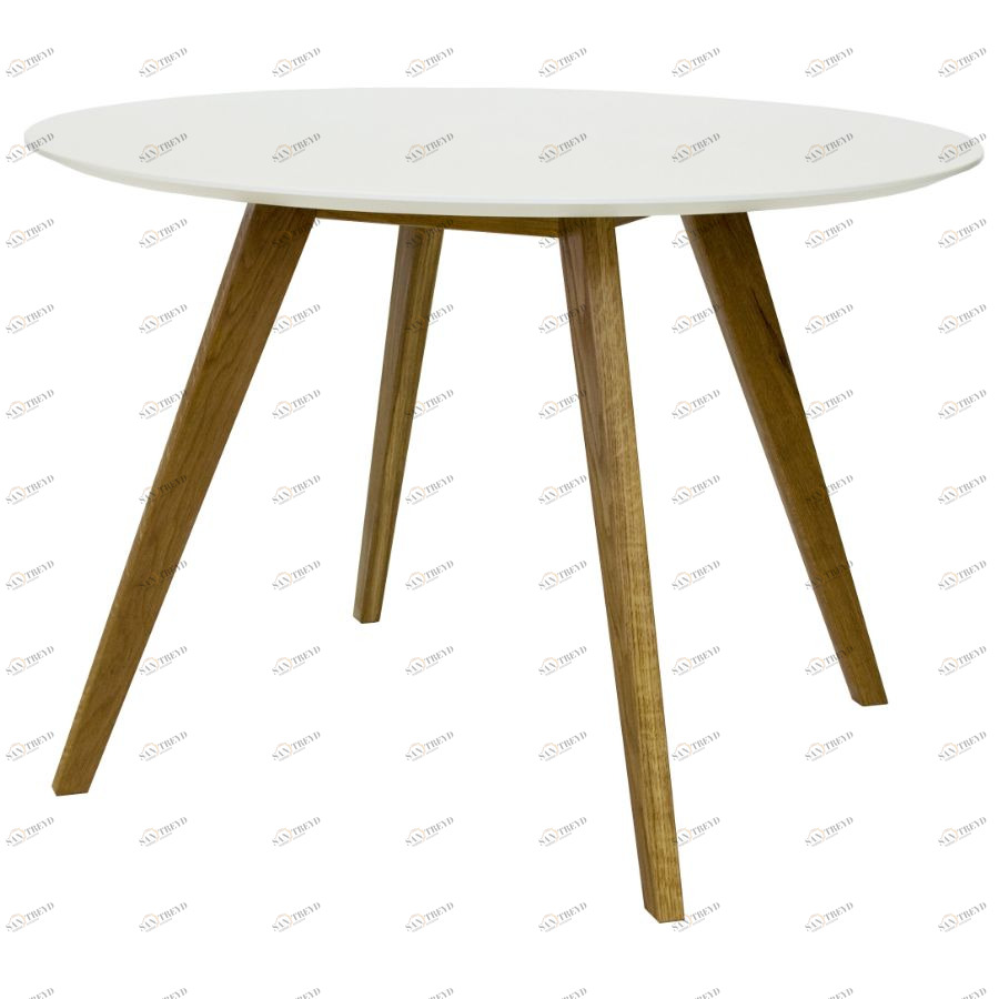 Стол круглый Tenzo Bess, Ø110 см, дуб, белый 2181001
