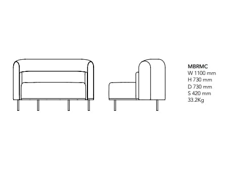 Тканевое кресло с подлокотниками Mobboli Mont Blanc ARCH-00010484 - Вид №3